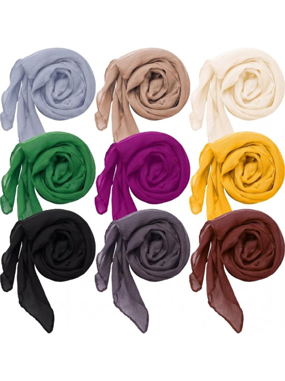 6 Pcs Women's Fashion Scarves, Shawls & Hijabs - Versatile Accessories Set